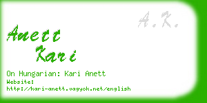 anett kari business card